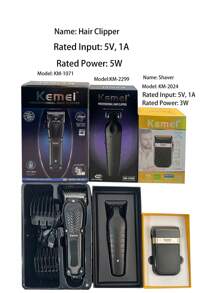 Kemei 3pieces Hair Clippers & Shaver Set KM-1071 Electric Haircut Clipper KM-2299 Sculpting Clipper 0mm Gapped Carving Clipper T-Blade Clipper Electric Hair Trimmer KM-2024 ELectric Shaver Reciprocating Razor For Men Daily Use Personal Care Grooming
