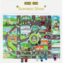 1 pezzo, Tappetino da gioco per traffico cittadino, grande pad da gioco in tessuto non tessuto, impermeabile e anti-umidità, in stile moderno, mappa stradale interattiva per bambini che giocano con macchine, decorazione per la stanza, strumento educativo, ritorno a scuola