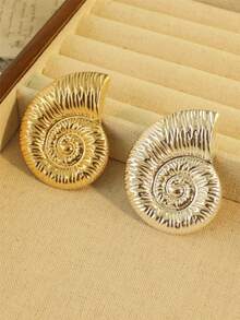 1pc Fashionable Ocean Beach Style Seashell & Snail Design Brooch Pin, High-End For Summer Vacation - Snail Collar Pin - View 1