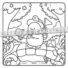 1pc, 24-Page Deluxe "Adorable Duck's Daily Life" Coloring Book, Cover In Pearlescent Paper, Inner Pages In Thicker Paper, To Relax The Mind And Unleash Creativity, Suitable For Back To School, Birthday, Thanksgiving, Easter, Christmas