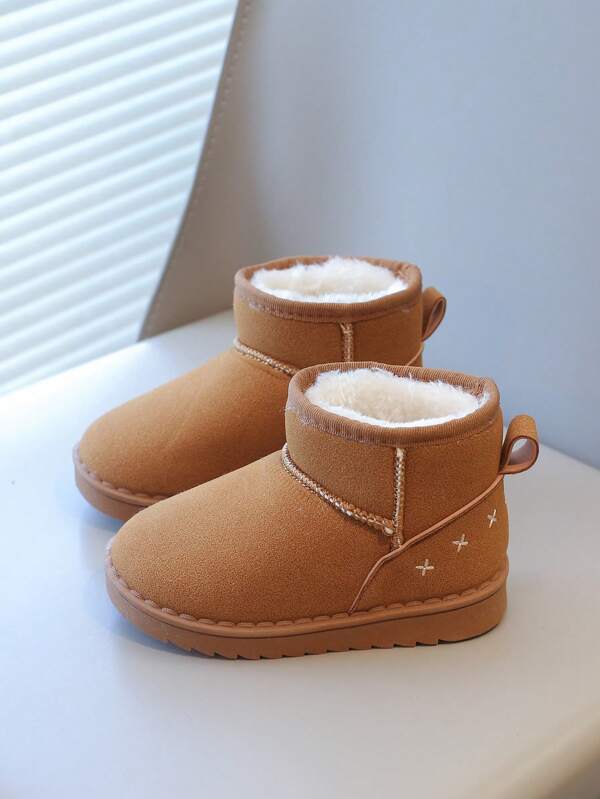 Nuevas botas para niños, botas de nieve con suela blanda antideslizante y forro polar grueso para niñas y niños, adecuadas para otoño/invierno, uso diario casual, versátiles, ligeras, cálidas y cómodas