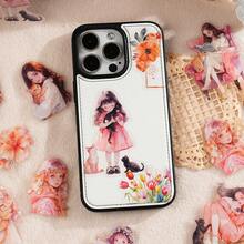 30 Stück gemischte schöne Mädchen Stil PET Aufkleber Set, geeignet für Laptop, Album, Gepäck, Handyhülle, Scrapbooking, Raumdekoration, Mädchen Spielsachen, Büroartikel Aufkleber