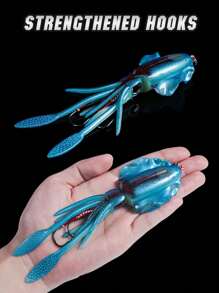 GOTURE Goture 1pc Glow-In-The-Dark Squid Jig Lure – 15cm/5.9in 60g/2.1oz Octopus Soft Bait For Night Fishing