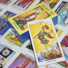 经典的韦特塔罗牌，西班牙语和英语版本，便携尺寸，包含 78 张卡片和一本双语指南，是塔罗牌爱好者、日常阅读、练习和精神探索的理想选择 - 彩色 - 查看 5
