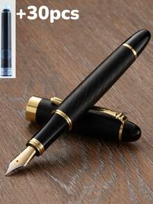 [Customized] Laser Engraved Pen Holder, 1pc Elegant Customized Fountain Pen With 0.5mm Fine Nib, High-Quality Electroplated Craftsmanship, Smooth Writing Experience, Refillable Ink Cartridge, Includes 30pcs 2.6mm Ink Cartridges, Great Daily Writing/Calligraphy Gift For Coworkers, Family, Back To School, Valentine's Day, Christmas, Father's Day, Teacher's Day, Thanksgiving, Christmas, Mother's Day, Birthday, Personalized Gifts - Multicolor - View 46