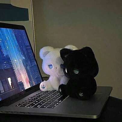 1 件 - INS 风格可爱毛绒泰迪熊娃娃，Emo 卡哇伊填充动物娃娃，女士礼物，圣诞礼物，生日礼物