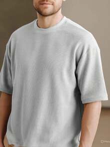 Kit 2 RelaxMax Men's Casual Oversized Textured Mesh Shirt - Black and White - View 2