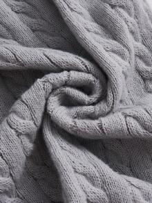 女士可爱复古纯色圆领短袖荷叶边下摆修身针织连衣裙，简约风格，适合夏秋季日常休闲穿着 - 灰色 - 查看 6