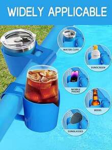 1 suport pentru pahare de piscină, suport pentru băuturi din plastic pentru piscină supraterană, suport pentru depozitarea paharelor de bere pentru piscină, accesorii pentru piscină, depozitare și organizare, articole pentru petreceri, articole esențiale pentru plajă, accesorii pentru plajă, plutitor pentru piscină - Multicolor - Vizualizare 3