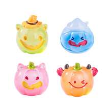 Mini decoración de Halloween, accesorios 3D de dibujos animados DIY, calabaza luminosa de dibujos animados, decoración de Halloween, ornamento de escritorio/auto, pasador de pelo DIY, decoración de casa de muñecas, regalo para fiestas, cumpleaños, Navidad, San Valentín, Año Nuevo