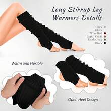 Long Leg Warmers Women 24 Inch Over Knee Knit Ribbed Leg Warmer Stirrup Yoga 80s Party Dance Ballet Supply - 簡單的顏色 - 查看 6