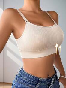 Seamless Bra Padded Ribbed Backless Bra Bralette With Padding Sports Bras High Support