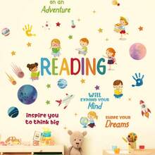 Wall Decals -[Astronaut Rocket Planet, Learning For Children] PVC Self-Adhesive Removable Wall Stickers For Nursery, Kids' Room, Playroom, Or Classroom – Cute & Creative Wall Decor For Any Space - Multicolor - View 8