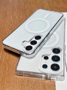 适用于三星 Galaxy S25 S24 S23 S22 S21 Ultra Plus FE S25 Edge A15 A16 A26 A35 A36 A54 A55 的磁吸充电保护壳，超薄透明亚克力材质 - 無色 - 查看 9