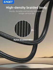 LED显示屏USB A转C数据线快速充电线66W/6A USB C充电线束，USB C型尼龙编织480Mbps USB C快速充电线，适用于 15/16/17系列、Oppo OnePlus等手机。