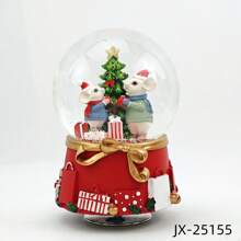 Christmas Crystal Ball Rotating Music Box, Christmas Tree Santa Claus Desktop Decoration For Office Home, Birthday Holiday Anniversary Gifts