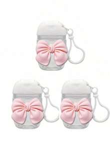 Botella vacía de 30 ml blanca y transparente para desinfectante de manos con lazo, soporte de llavero, tapa abatible blanca y recargable, envase cosmético adecuado para líquidos, lociones y cremas de 1 oz (aprox. 28.3 g), ideal para viajes - Blanco - Ver 14