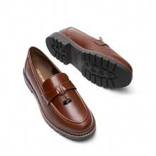 Women Flats Loafers, Chunky Heel, Slip On, Round Toe Loafer, Comfortable Dressy Casual Business Office, Commute Dress Shoes - 棕色 - 查看 8