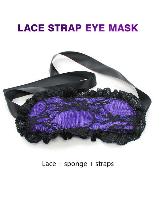 HaoQi 2025 New Black Purple Red Lace Masks, Sex Handcuffs, SM Bondage Restraints Wrist Handcuffs BDSM Bondage Ropes And Female Sex Toys.