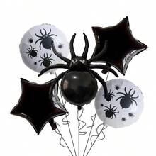5 unidades Globos con diseño de araña para Halloween, globos de 18 pulgadas para decoración y ambiente de fiestas de Halloween transfronterizas