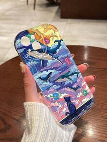 Clouds 1 件时尚天空与海洋印花加厚防摔保护手机壳，适用于 Apple 11/12/13/14/15 Pro Max 和 Galaxy A04/A05/A13/A14/A15/A24/A25/A35/A54/A55/S23/S24 - 彩色 - 查看 4