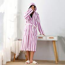 1 件珊瑚绒加厚成人浴袍、睡袍、家居服、毛绒、超柔软、吸水、亲肤、适用于浴室、健身房、酒店、海滩度假、居家和旅行必备、送给每个人的完美礼物 - 彩色 - 查看 11