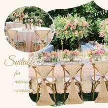 粗棉布椅带乡村风椅子装饰蝴蝶结设计椅套适用于婚礼过道宴会派对家居厨房装饰（1/3/6/10 件）