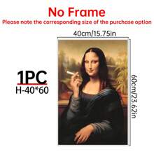 Art Decor Modern Mona Lisa Canvas Print, Fashion Theme Retro Portrait Wall Art, Frameless Ink Artwork, Indoor Hanging Decor Poster For Living Room, Bedroom, Home Office - Basquiat-Inspired Watercolor Design Gifts Birthday Graduation