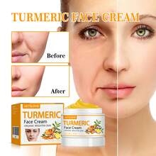 JAYSUING Turmeric Firming & Brightening Face Cream - Anti-Aging Moisturizer For All Skin Types, Helps Reduce Wrinkle Appearance & Lighten Fine Lines, Evens Skin Tone, Soothes Dryness, Improves Elasticity For A More Youthful Look - Korean Skincare Inspired - 黃色 - 查看 1