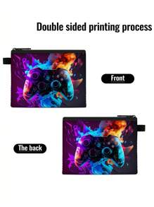 Kids Game Patterns Wallet - Mini Coin Purse With Soccer Pattern For Boys And Girls - Cute & Durable Kids Wallet With Zipper - Perfect For School, Travel, And Everyday Use (5.5" X 4.3")