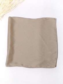 1 pièce Foulard carré en soie de couleur unie casual pour hommes, convient pour les rendez-vous, les voyages, les vacances, les tenues décontractées