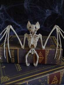 1 Set Realistic Halloween Bat Skeleton Decoration, Scary Bat Skeleton, Haunted House Stage Prop, Home Decor Hanging Ornament, Suitable For Halloween Party Background - Multicolor - View 4