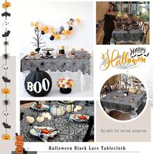 1 件黑色蕾丝蜘蛛网桌布 - 万圣节蜘蛛网装饰,带有蜘蛛、南瓜、鬼魂和蝙蝠,适用于万圣节桌旗桌布壁炉架、厨房和派对餐桌布置派对聚会桌布,用于餐桌装饰家居装饰万圣节装饰秋季装饰房间装饰秋季装饰 - 彩色 - 查看 9