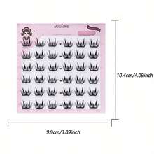 36 件纤细鹿睫毛，自粘假睫毛，无需胶水，C 卷曲，自然外观，佩戴舒适，分段式，自粘条，可延长睫毛，可重复使用，适合初学者，日常使用，学生，生日礼物，情人节礼物睫毛簇，睫毛簇，单根睫毛，睫毛，假睫毛 - C - 查看 10