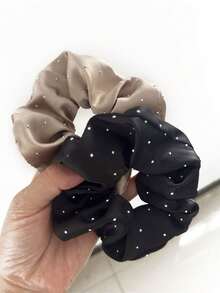 2pcs/3pcs/4pcs/5pcs Women Elegant Rhinestone Spiral Hair Scrunchies, Ponytail Holders, Suitable For Daily Hairstyle Decoration, Satin Simple Elegant Fashion Hair Ties, Bohemian Style Hairbands Head Accessories Elastic Band - Multicolor - View 12