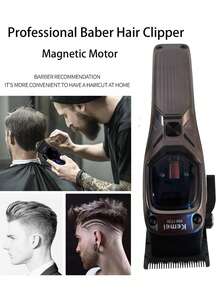 Kemei KM-1726 New Professional Barber Hair Clipper Magnetic Motor Salon Use Haircut For Men 10000RPM High Speed Hair Cuttting Machine Adjustable High Quality Salon Clipper 12W Strong Power Hair Clipper Gift For Men Birthday - Dark Grey - View 6
