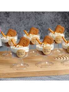 25pcs 100ml Dessert Cups (Please Confirm The Specifications And Dimensions Before Purchasing), Plastic Containers, Suitable For Espresso, Tiramisu Pudding, Cheesecake, Mousse, Reusable, Suitable For Birthday Parties And Wedding Parties,All Saints' Day Christmas Gift.(The Cup Does Not Include The Sticker.) - 多色1 - 查看 2
