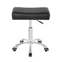 Taburete giratorio con ruedas, ajustable en altura, resistente, para oficina, hogar, escritorio, mostrador, salón (Negro) (Negro, sin) - Multicolor - Ver 2