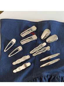 2pcs/Set Korean Ins Style Niche Design Convex Geometric Metal Hair Clips (No Card Included), Claw Clips, Hair Claws, Clips For Hair, Hair Slide, Hair Barrettes, School Stuff