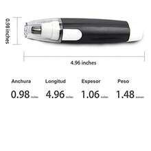 Cortapelos Nariz y Oreja, Maquina para Nariz, Nose Trimmer Recortadora de Vello Nasal, Depiladora Electrica Facial con Alta Velocidad y Hojas de Acero Inoxidable de Diseño Lavable Cabeza Desmontable - Negro - Ver 5
