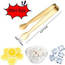 8PCS Gold Mini Metal Tongs Dinnerware, 4.3" Stainless Steel Tiny Tong, Small Kitchen Accessories For Serving Food, Ice, Sugar Cube, Salad, Toaster, Desserts,Christmas Gifts,Kitchen Accessories - 1 - 查看 3