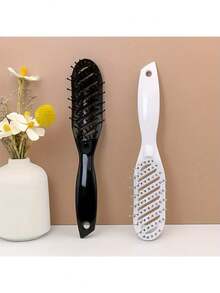 1 件装镂空发梳头皮按摩发刷顺发造型工具，适合所有发质，返校、旅行度假必备，女士发饰