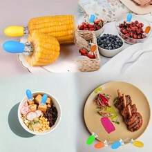 2 Stück zufällige Farbe Edelstahl Maishalter - Ineinandergreifendes Design, praktisch zum Grillen und Kochen Zuhause, Maiskolbenhalter, Edelstahl, Maisröstgabeln, geeignet für Haushaltszubereitung, Partys, Camping