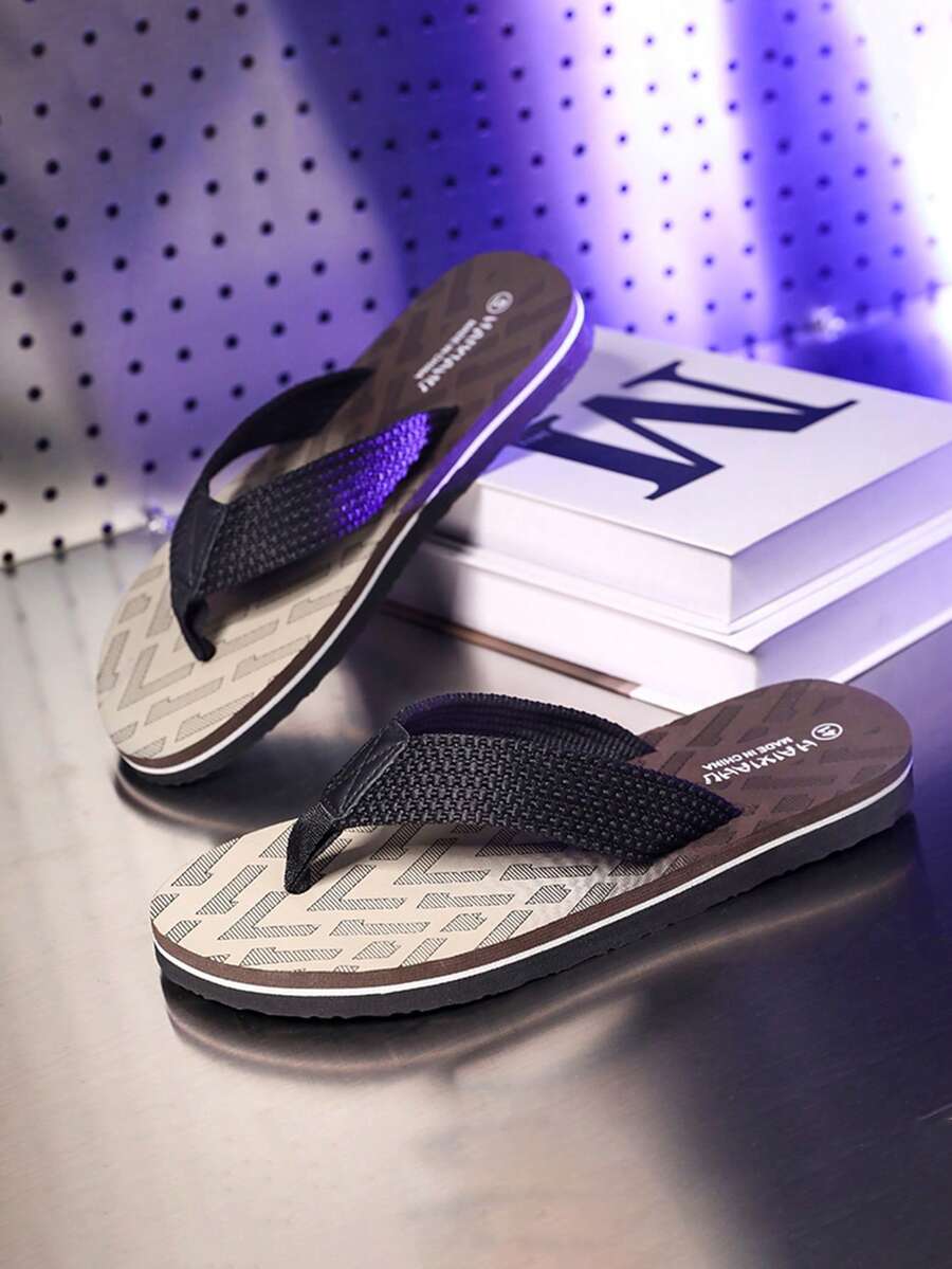 Últimos modelos de 2025 Chanclas de hombre, sandalias de playa para exteriores, estilo coreano con correa trenzada de EVA personalizada y suela blanda - Color - Ver 1