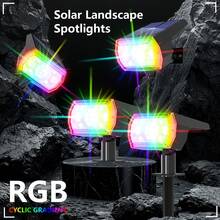 RGB Solar Lights, Waterproof Solar Lights, Solar Outdoor Lights, Wall Light/Lawn Light Dual Use, Intelligent Color Changing Light, Solar-Powered Color-Changing Spotlight, 7 Modes - Multicolor Solar Light, Outdoor Party Courtyard Lights, Ideal For Christmas, Walkways, Pools, Gardens, Driveways, Christmas Decorations.