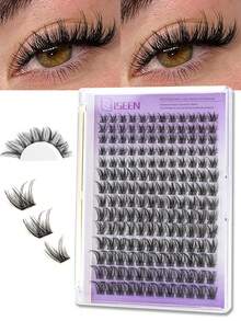 168pcs C Curl, Lash Clusters Individual Cluster Lash Extensions Volume Lashes For Self Eyelashes Faux Mink Hair Makeup Tool For DIY Eyelash Extension, Suitable For Daily Makeup Or Outings Or Application At Home - C - View 6