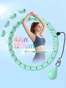 JLoibao 47 英寸/120 厘米成人减肥运动呼啦圈，适合女性和初学者，配有 24 个可拆卸链环和一个 DIY 空心球。