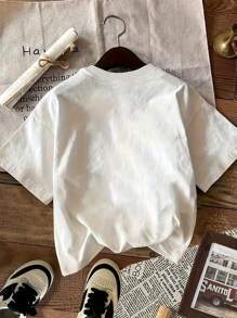 Women's T-Shirt 'Everything Is Fine' With Skull Print - Casual Round Neck, All-Year-T-Shirt, Black & White Sneakers, Leisure Look |   Playful Print |   Comfortable Fit, Skull T-Shirt - 白色 - 查看 2