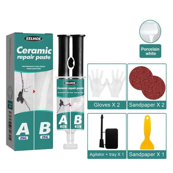 EELHOE Tile Repair AB Adhesive Kit Metal Tile Crack Filling, Leak Sealing, Repair AB Adhesive Bonding Compound