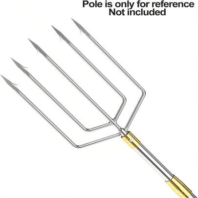  Cyfie Stainless Steel Fishing Gig Gaff Hook With 8mm Screw, Harpoon Hook For Hunting Fish Flounder Frog Gig In Pond River Lake, Capable For Fishing Gaff Gig Pole